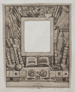 1862年、アルマンゲローの肖像画のフレームのデザイン。 作： Charles Meryon