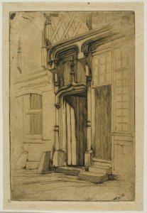 ブールジュのミラボー通りにある古代修道院の出入り口 作： Charles Meryon
