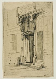 ブールジュのミラボー通りにある古代修道院の出入り口 作： Charles Meryon