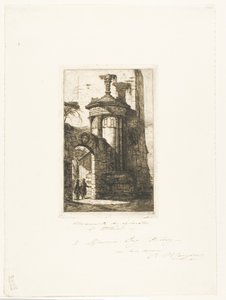 アテネのフランス カプチン修道院への入り口 作： Charles Meryon