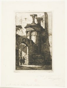 アテネのフランス カプチン修道院への入り口 作： Charles Meryon