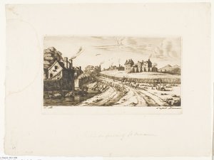 パリ、サンマルソー郊外への入り口 作： Charles Meryon