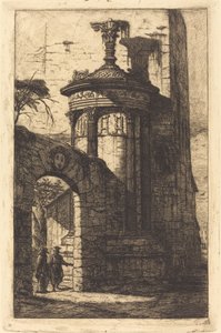 アテネのフランス カプチン修道院への入り口 作： Charles Meryon