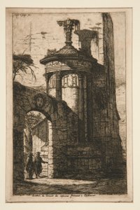Entré du couvent des capucins fran?ais ? アテネ（アテネのフランスのカプチン修道院への入り口） 作： Charles Meryon