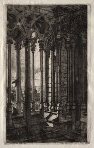 パリのエッチング：ノートルダム美術館、1853年。 作： Charles Meryon