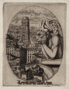 パリのエッチング：ガーゴイル、1853年。