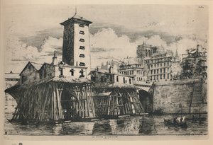 ラポンペノートルダム第9州、6 34 x 9 78インチ、1852年、1927年 作： Charles Meryon