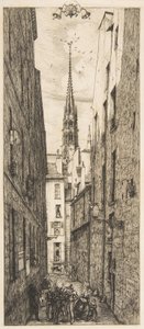 シャントル通り、パリ、1​​862年。 作： Charles Meryon