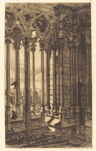 パリのノートルダム美術館 (The Gallery of Notre Dame, Paris) 作： Charles Meryon