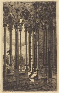 パリのノートルダム美術館 (The Gallery of Notre Dame, Paris) 作： Charles Meryon