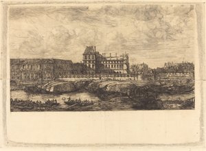 ゼーマンの絵画からの古いルーヴル美術館、1651年 (ゼーマンの絵画からの古いルーヴル美術館、l651) 作： Charles Meryon