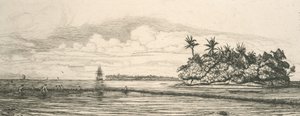 オセアニア、ウベアの小島 作： Charles Meryon