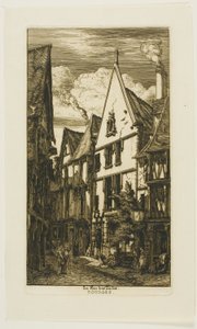 Rue des Toiles, ブールジュ 作： Charles Meryon