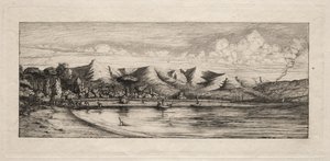 チャコールバーナーズポイント沖のセーヌ釣り、アカロア、1865年。