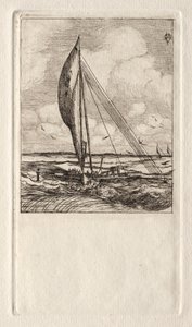 スウィフトセーリングプロア、マルグレイブ諸島、オセアニア、1866年。 作： Charles Meryon