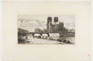 パリのノートルダム大聖堂の後陣 作： Charles Meryon
