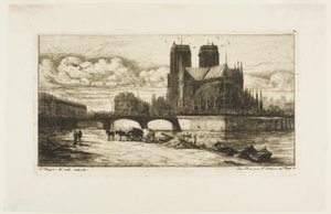 パリのノートルダム大聖堂の後陣 作： Charles Meryon