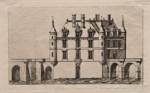 シュノンソー城、1856年。 作： Charles Meryon