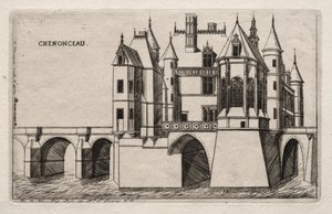シュノンソー城、1856年。 作： Charles Meryon
