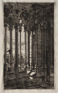 パリのエッチング: ノートルダム美術館 作： Charles Meryon