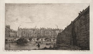 1784年、1855年頃のパリの交換橋。 作： Charles Meryon