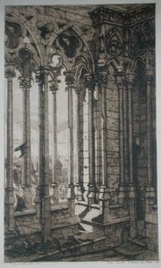 パリ、ノートルダム寺院のギャラリー 作： Charles Meryon