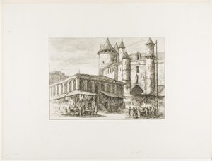 グランド シャトレ、パリ、c. 1780年、以前の図面の後 作： Charles Meryon