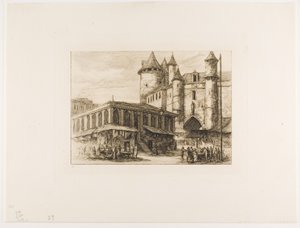 グランド シャトレ、パリ、c. 1780年、以前の図面の後 作： Charles Meryon