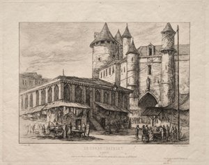 グランドシャトレ、パリ、1780年、1861年。 作： Charles Meryon