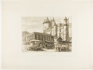 グランド シャトレ、パリ、c. 1780年、以前の図面の後 作： Charles Meryon