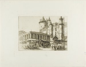グランド シャトレ、パリ、c. 1780年、以前の図面の後 作： Charles Meryon