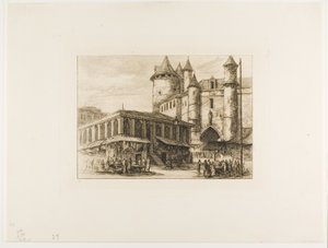 グランド シャトレ、パリ、c. 1780年、以前の図面の後 作： Charles Meryon