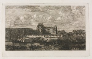 ゼーマンの絵画からの古いルーブル、1651年、1866年。 作： Charles Meryon