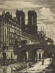 プティ ポン、パリ、1850 年以降。 作： Charles Meryon