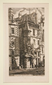 Tourelle、Rue de la Tixeranderie (小塔のある家、rue de la Tixeranderie) 作： Charles Meryon