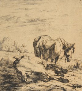 二頭の馬、1850年。