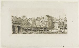 17 世紀の終わりに向かってパリ市の一部のビュー 作： Charles Meryon