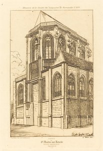 Chevet de St. Martin-sur-Renelle (サン・マルタン・シュル・ルネル教会の後陣) 作： Charles Meryon after Polycles Langlois