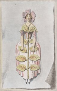 乾燥したツルニチニチソウ、「Les Fleurs Animées」より、1847., 1847. 作： Charles Michel Geoffroy