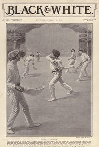 ロンドンのオリンピアで行われているバスク地方のスポーツ「ペロタ」（リトグラフ 作： Charles Mills (after) Sheldon