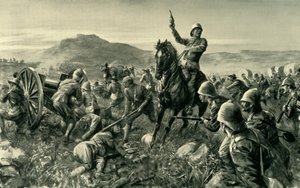 「トウィーボッシュで壊れた軍隊を結集するメシューエン卿」、1902年。 作： Charles Mills Sheldon