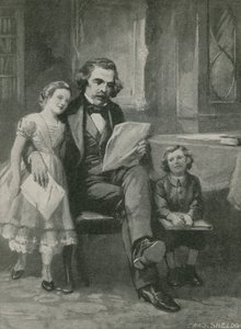 ナサニエルホーソーンが子供たちに朗読 作： Charles Mills Sheldon