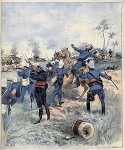 司令官フォーラクスは、1892年のアケレル・ド・モレルの後、1892年9月19日にダホメー（現ベナン）で行われたドグバの戦いで戦死した。 作： Charles Morel