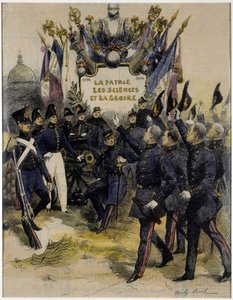 年長者に挨拶するポリテクニシャンたち（1794-1894） by シャルル・モレル（学校創立100周年）。 作： Charles Morel