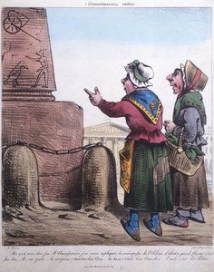 コンコルド広場でのオベリスクの建立の風刺画、1831年頃 作： Charles Nantueil