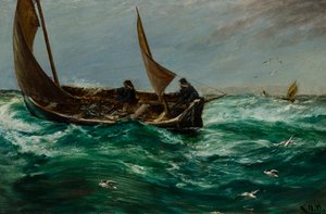 帰り道の漁師 作： Charles Napier Hemy