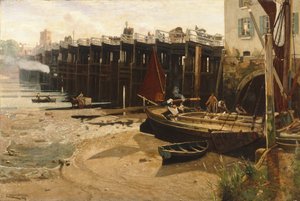 オールド・パットニー・ブリッジ 作： Charles Napier Hemy