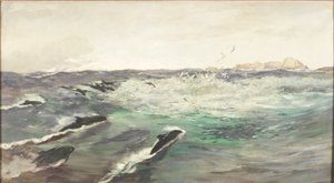 イルカを追いかけるサバ 作： Charles Napier Hemy