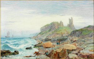 ノーサンブリア要塞の廃墟、1864年 作： Charles Napier Hemy