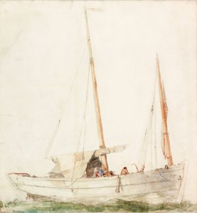 セーリングボート（鉛筆と紙に水彩） 作： Charles Napier Hemy